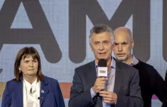 Los referentes del PRO, Mauricio Macri, Patricia Bullrich y Horacio Rodrguez Larreta.