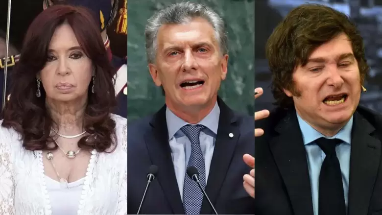 Cristina Fernndez, Javier Milei y Mauricio Macri